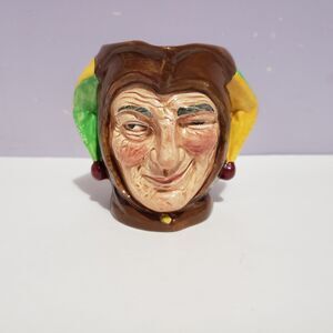 Royal Doulton Toby Mug JESTER Porcelain Vintage Cup 3"×4"